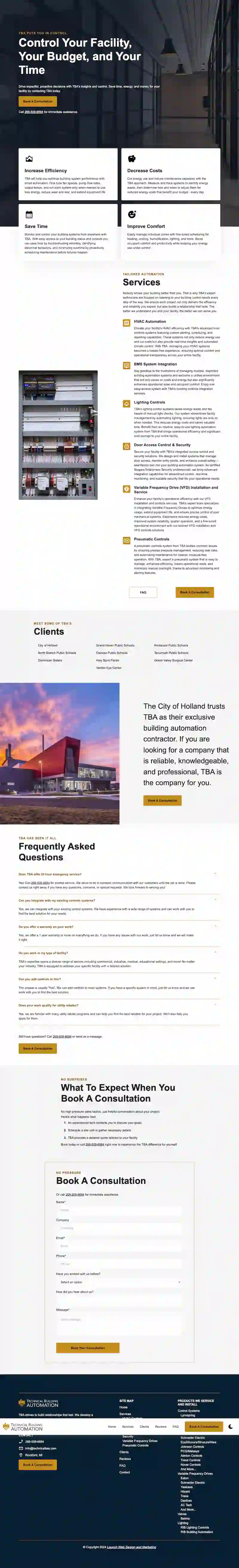 mockup of a website on a computer screen